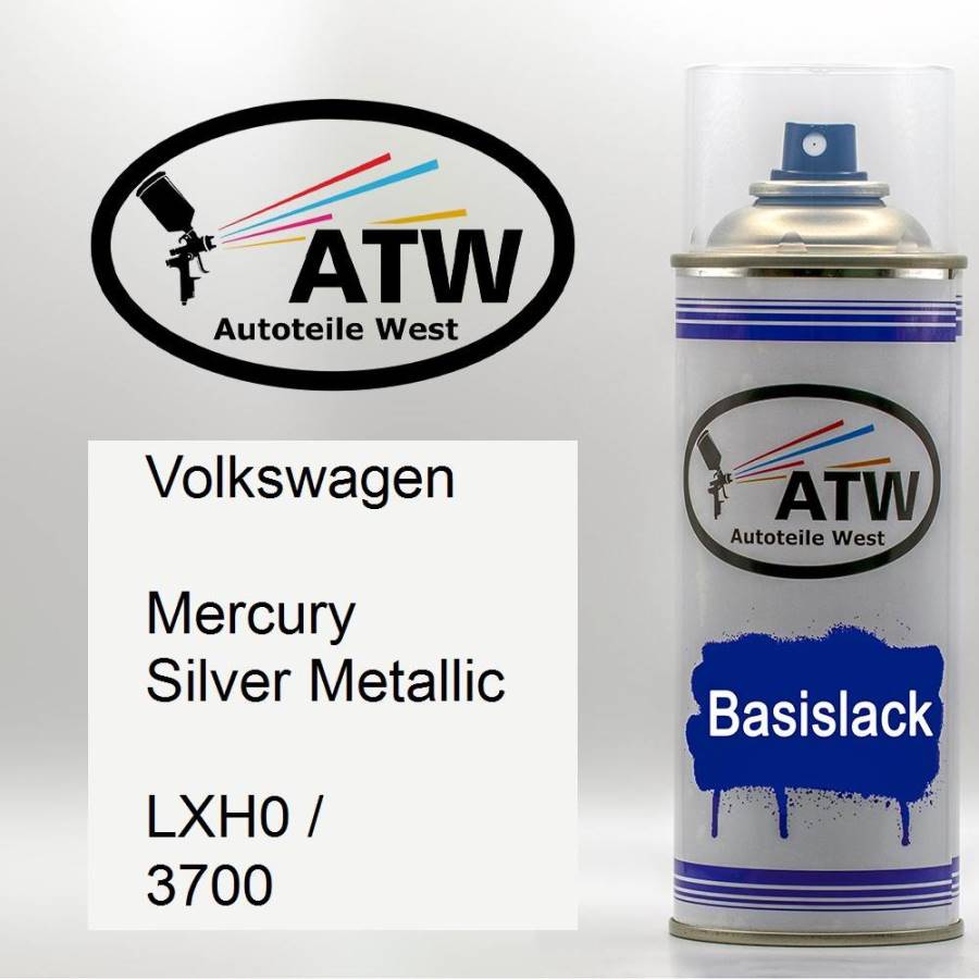 Volkswagen, Mercury Silver Metallic, LXH0 / 3700: 400ml Sprühdose, von ATW Autoteile West.